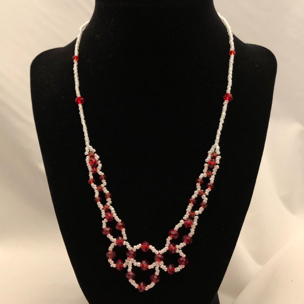Handmade glass beaded necklace